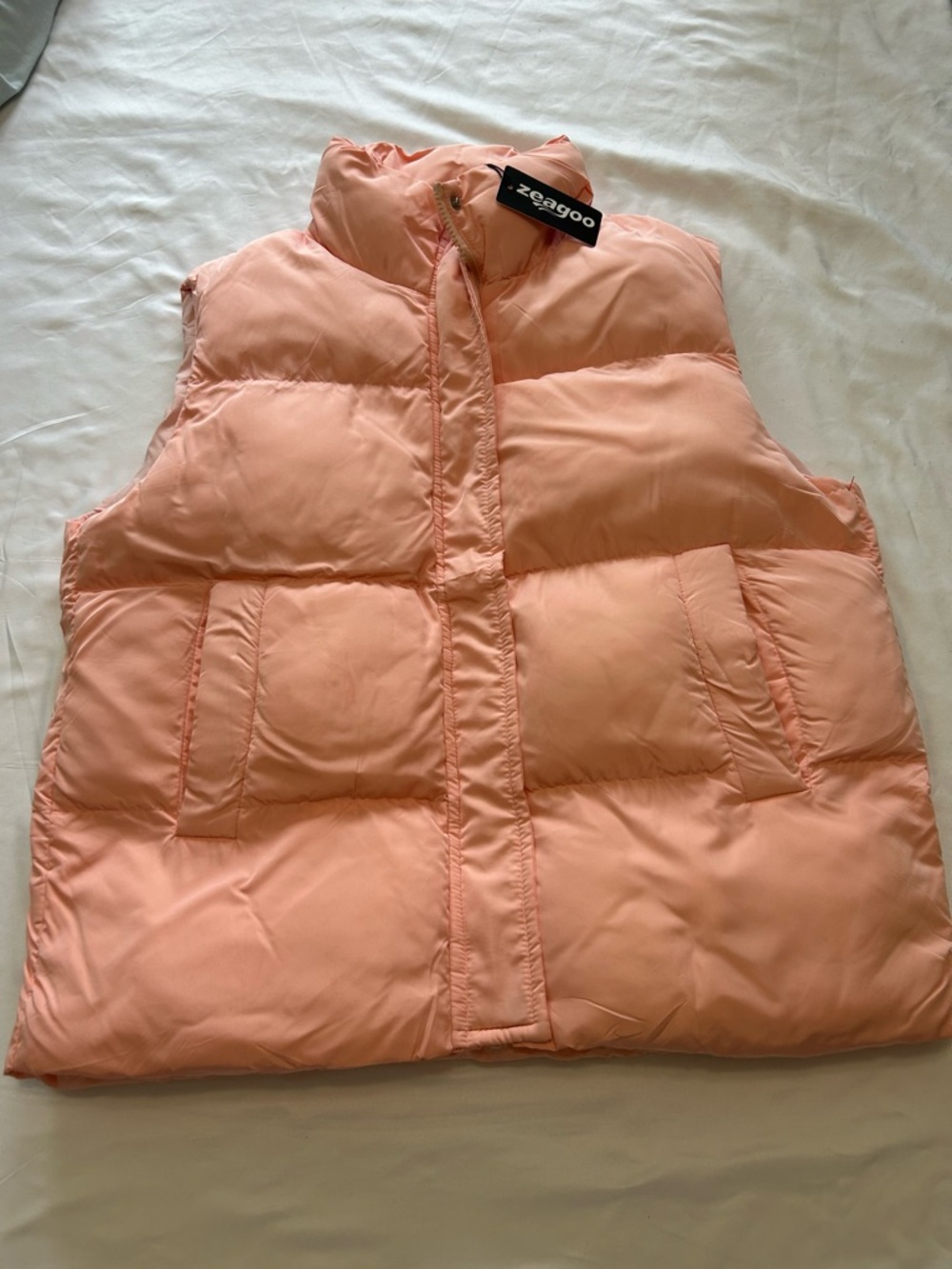 zeagoo Coral Peach Puffer Vest